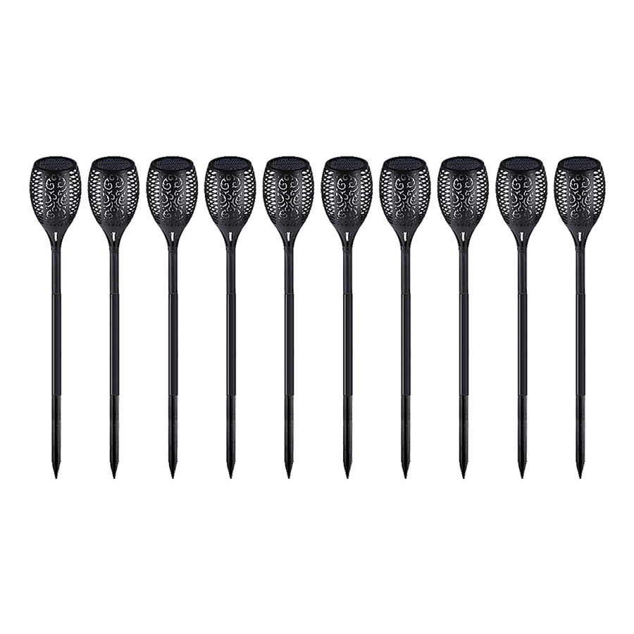 10 Pack Solar Torch Lights 96 LED Flickering Lighting Dancing Flame Garden Lamp