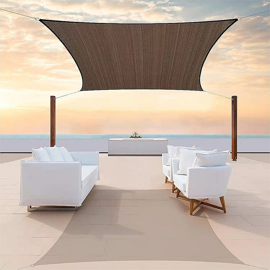 Sunshade Square Sail Fabric Patio Pool Cover Coffee 3.66x3.66m