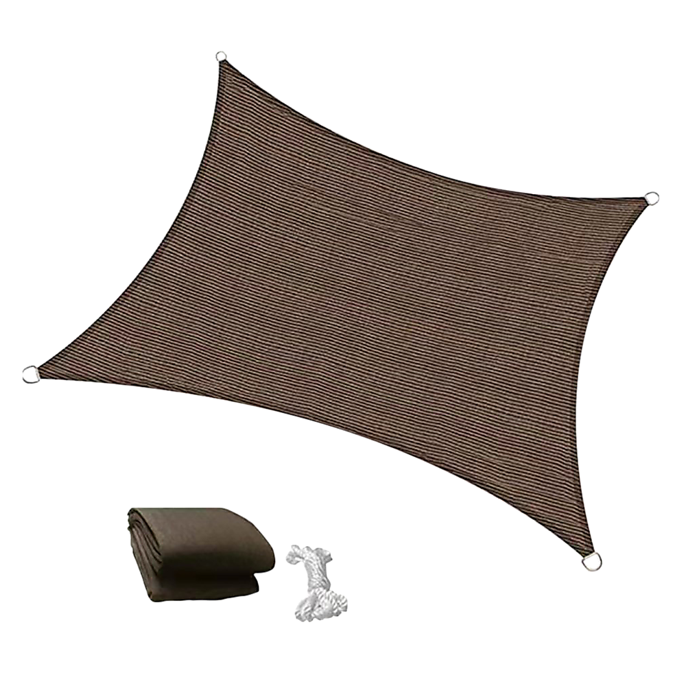 Sunshade Square Sail Fabric Patio Pool Cover Coffee 3.66x3.66m