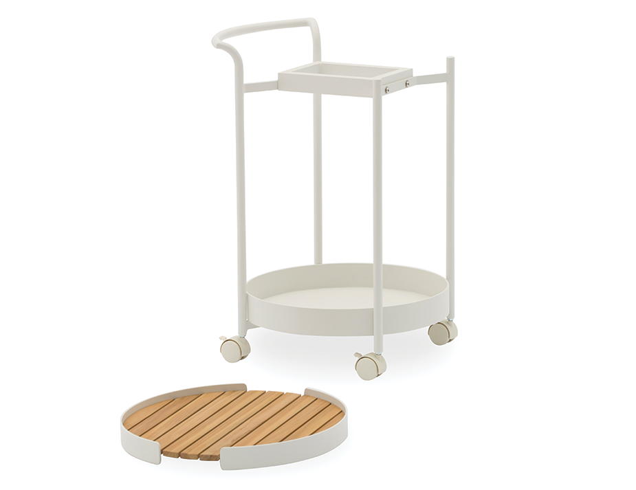 Rose Outdoor Bar Cart White