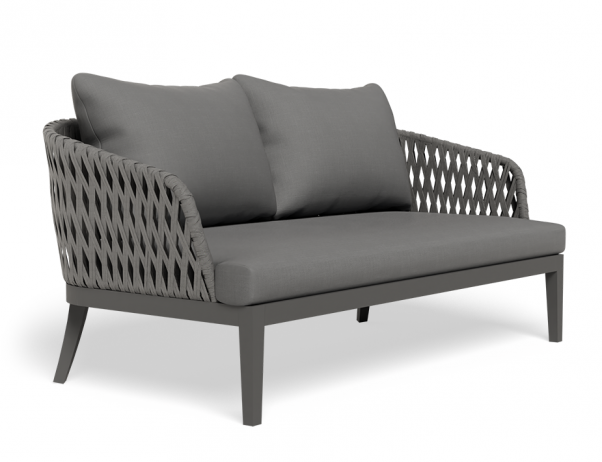 Sunflower Outdoor Lounge 2 Seater Sofa Dark Grey with Cushion