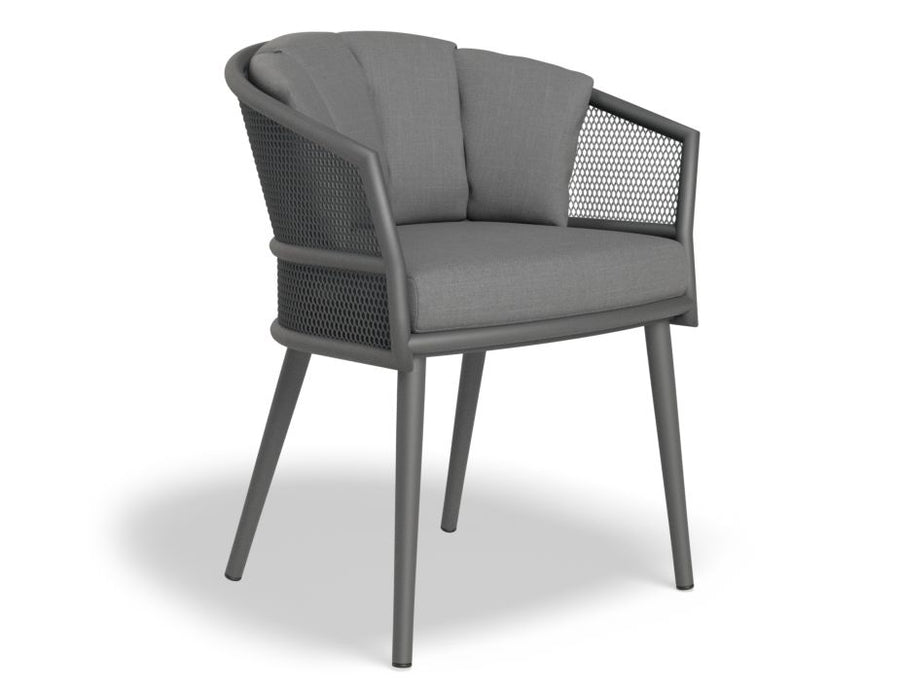 Shelly Design Dining Chair Charcoal with Dark Grey Cushion