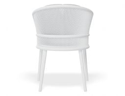 Shelly Design Dining Chair White with Light Grey Cushion