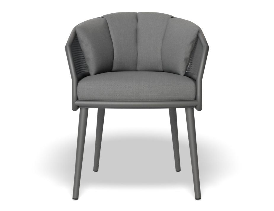 Shelly Design Dining Chair Charcoal with Dark Grey Cushion