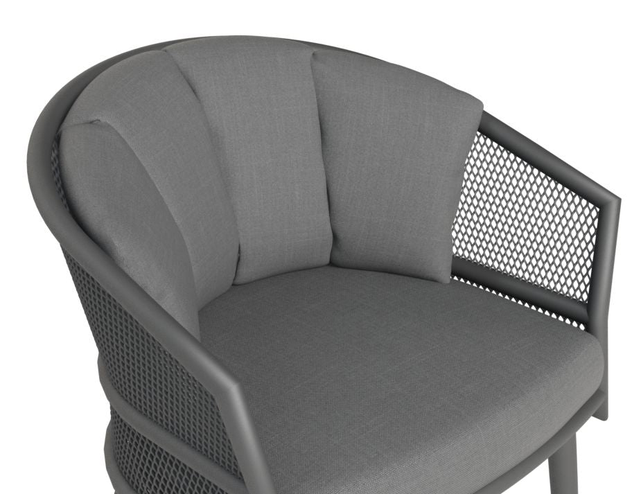 Shelly Design Dining Chair Charcoal with Dark Grey Cushion