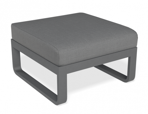 Rose Ottoman with Charcoal Frame Dark Grey Fabric