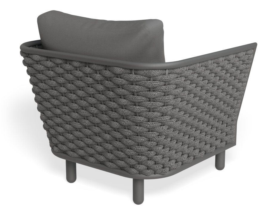 Lotus Outdoor Lounge Chair Charcoal with Dark Grey Cushion