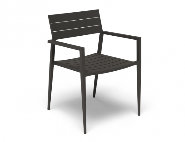 Tulip Outdoor Chair Charcoal with Dark Grey Cushion