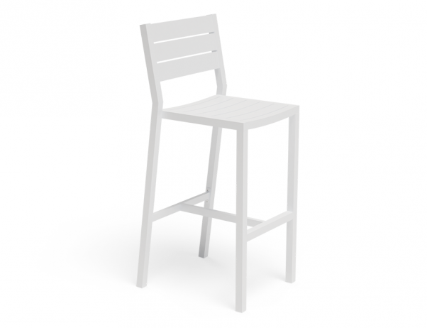 Tulip Outdoor Stool with Backrest White