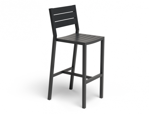 Tulip Outdoor Stool with Backrest Charcoal