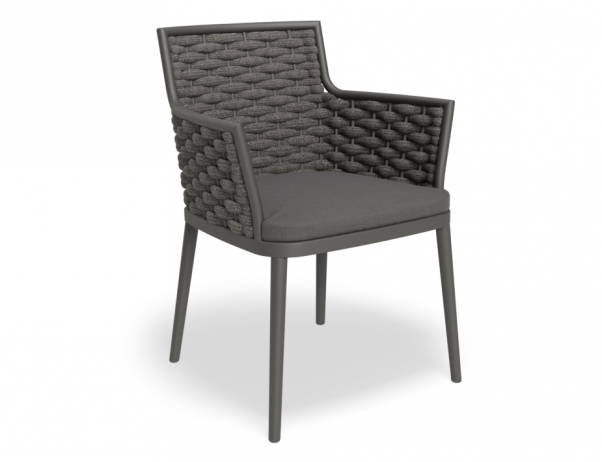 Lotus Outdoor Dining Chair Charcoal with Dark Grey Cushion