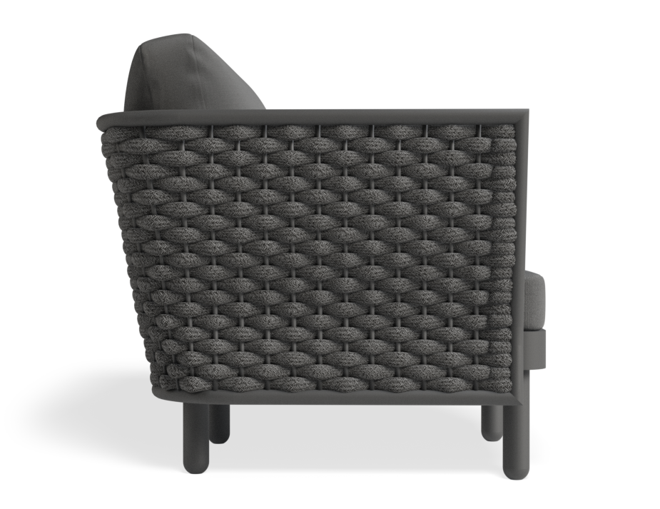 Lotus Outdoor Lounge Chair Charcoal with Dark Grey Cushion