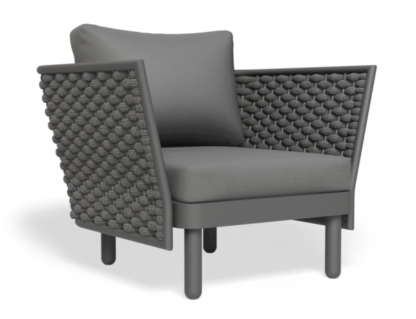 Lotus Outdoor Lounge Chair Charcoal with Dark Grey Cushion