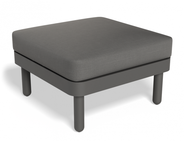 Lotus Pouf Outdoor Charcoal with Dark Grey Cushion