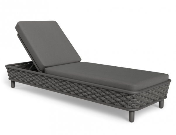 Lotus Sunlounge Outdoor Charcoal with Dark Grey Cushion