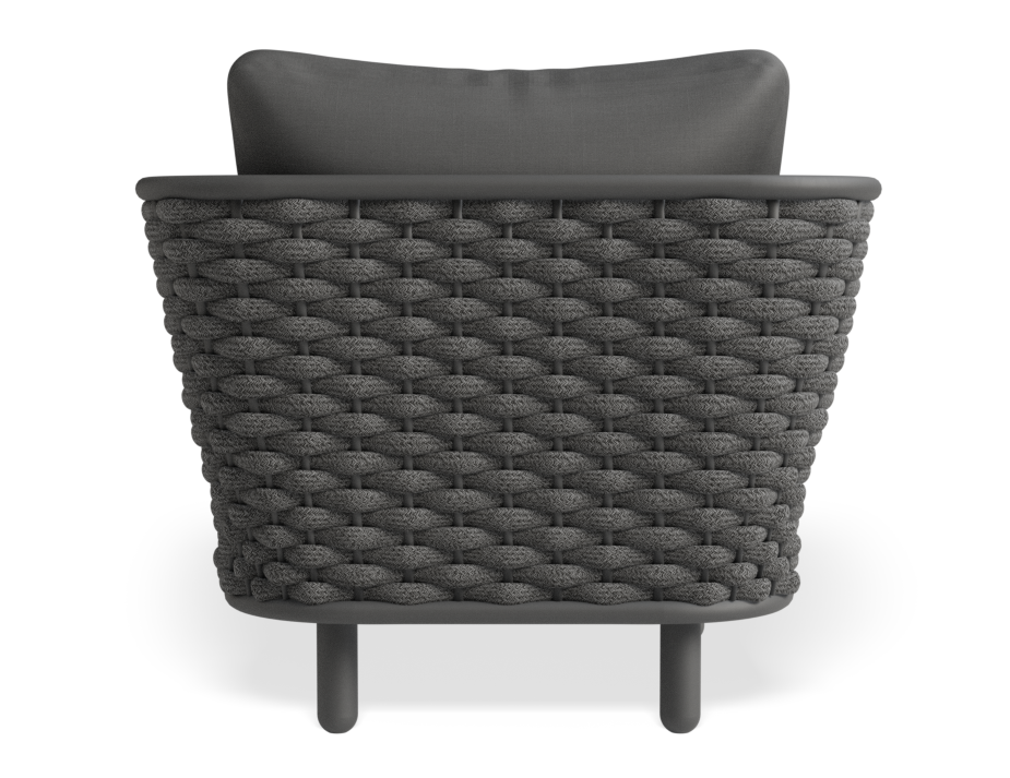 Lotus Outdoor Lounge Chair Charcoal with Dark Grey Cushion