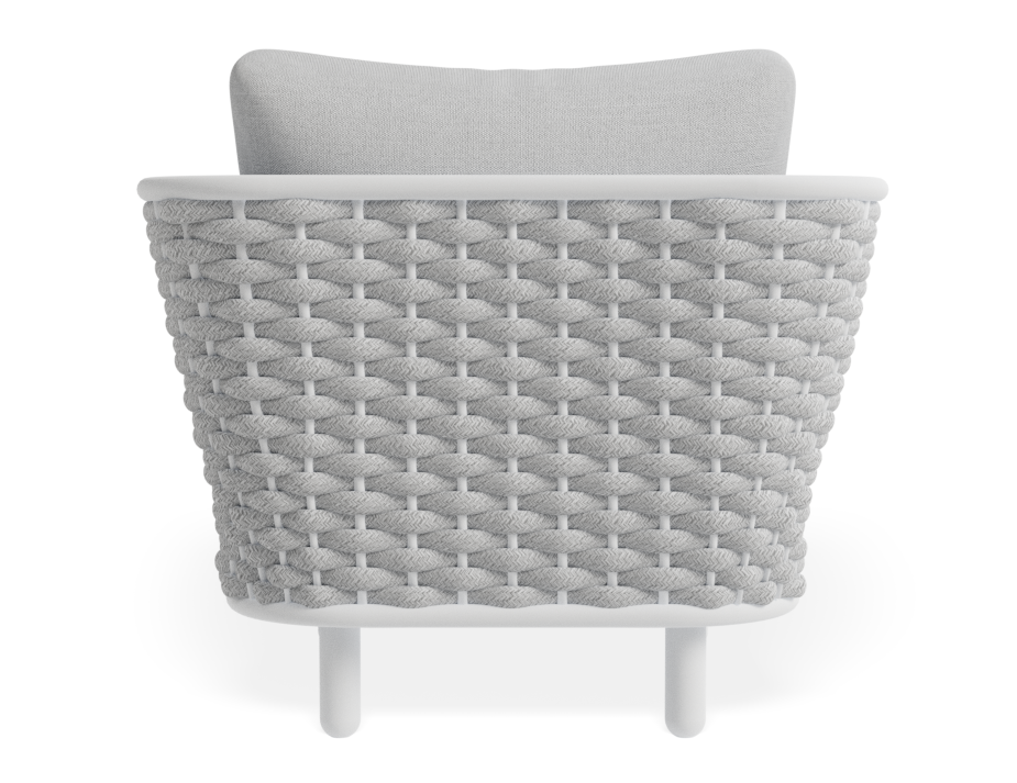 Lotus Outdoor Lounge Chair White with Light Grey Cushion