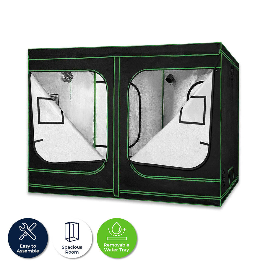 Garden Greens Grow Tent Kits 2.4m x 1.2m x 2m Hydroponics Indoor Grow System